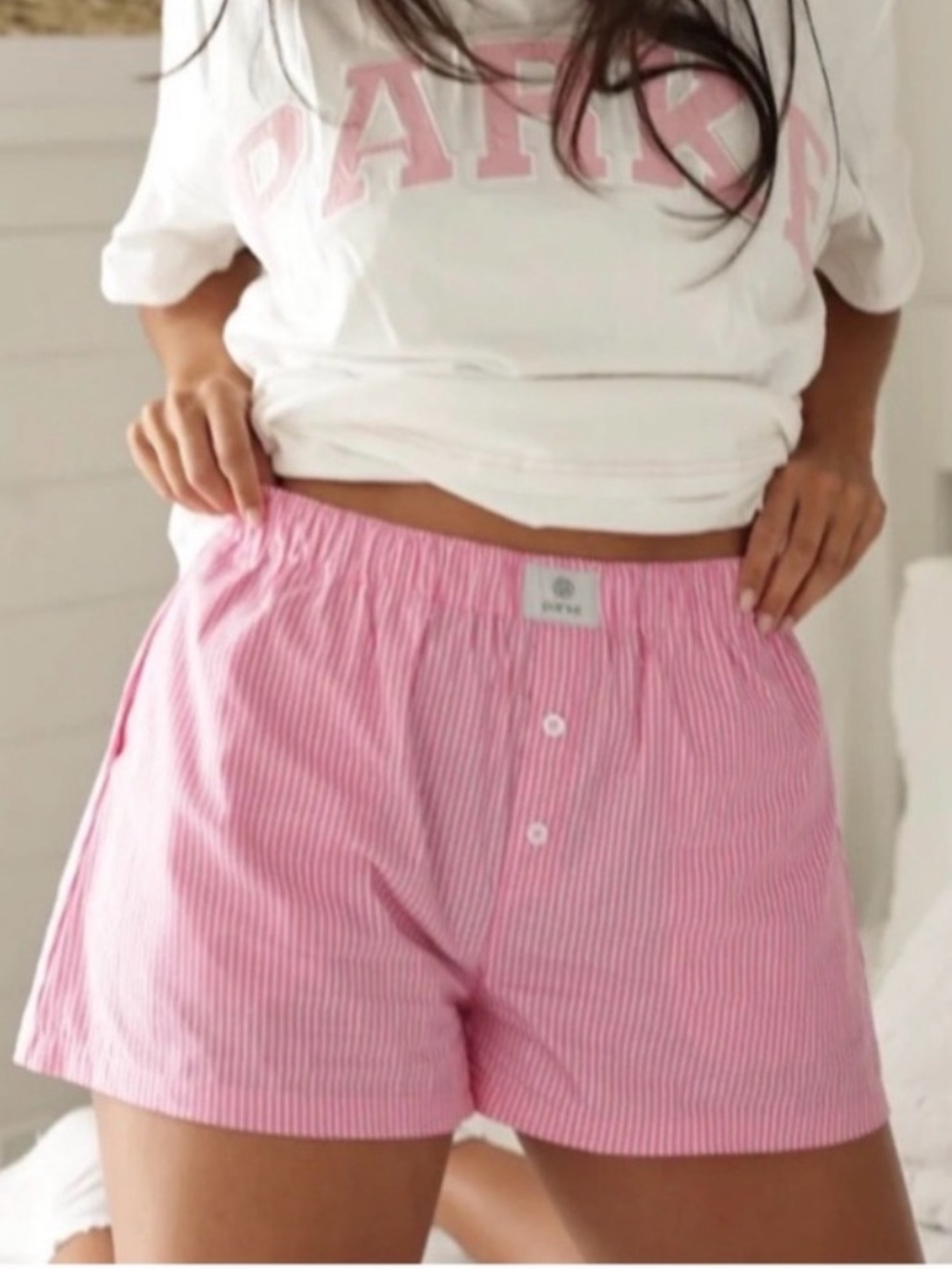 Parke Striped Boxer Shorts Pink